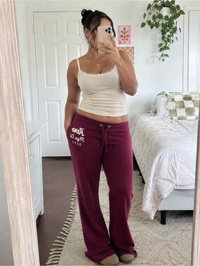 Y2K Aeropostale Pink Flare Sweatpants Coquette McBling Longe Size XL